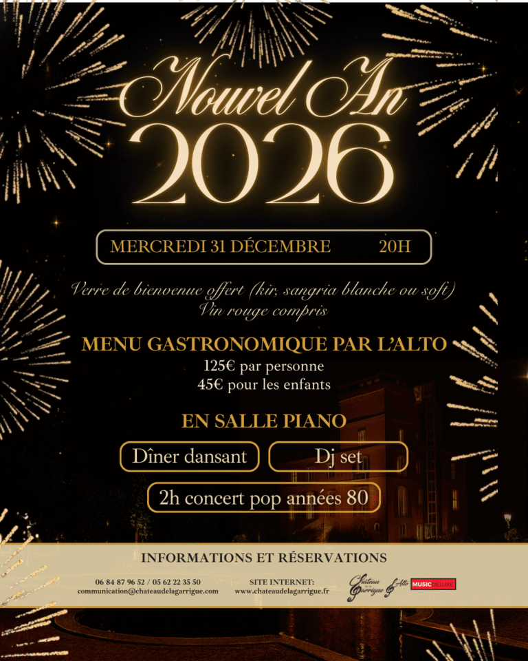 Le Château de la Garrigue et L'Alto unissent leurs talents pour vous proposer une soirée de Nouvel An unique